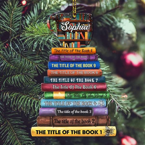 Personalized Christmas Book Ornament Customized Gift For Book Lovers