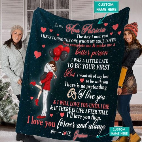 Personalized Gift for Wife I Love You Throw Blanket 2