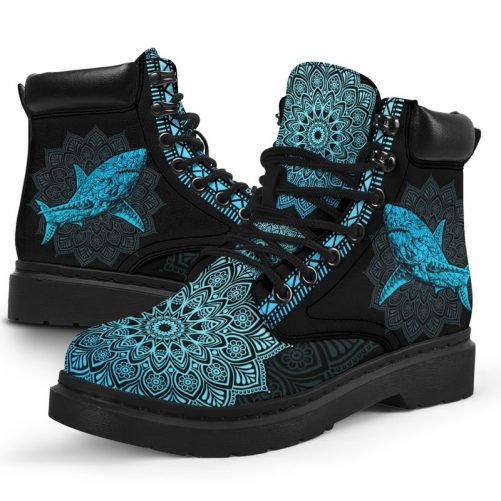 Shark Leather Boot Vegan Boots All Season Boots For Womens 1
