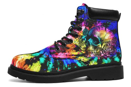TIE DYE SKULL AND ROSE