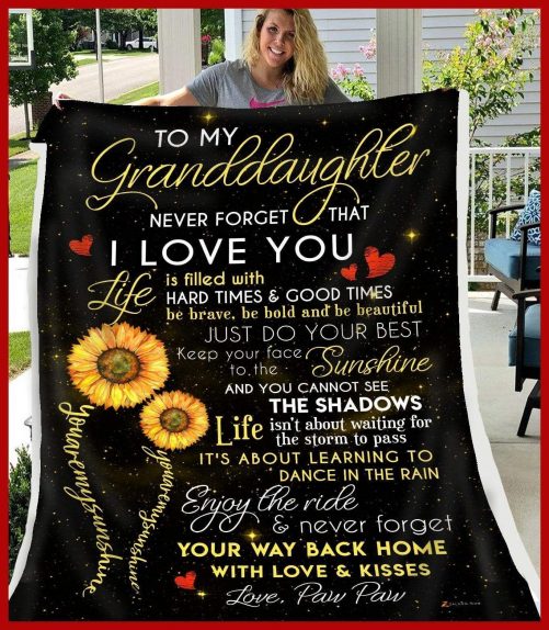 To My Granddaughter Never Forget That I Love You Letter Blanket From Grandpa Motivational Gift Throw Grandpa to Granddaughter Soft Blanket 1