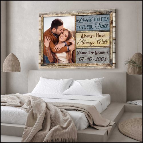 Custom Canvas Prints Personalized Gifts Wedding Anniversary Gifts Photo Gifts Window Loved You Then Love You Still Wall Art Decor