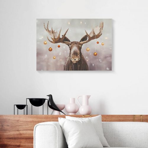 Moose Christmas Canvas Prints – Wall Art Decor 1
