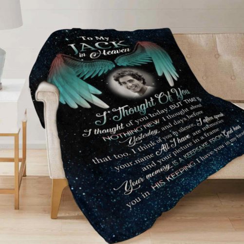 Personalized Memorial Blanket Gift For Loss Of Son I Thought Of You 1