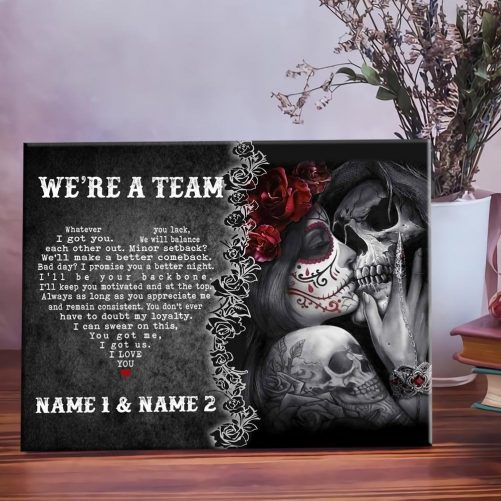 Personalized WeRe A Team Skull Couple Canvas Gift For Her