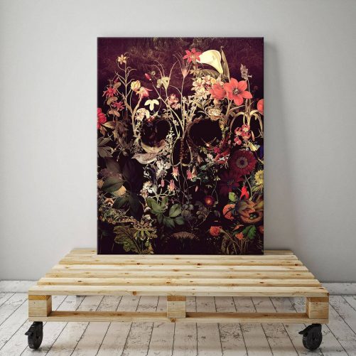 Sugar Bloom Skull Canvas Print Wall Art Home Decor