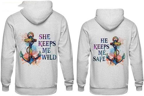 Couple Hoodie He Keeps Me Safe 1