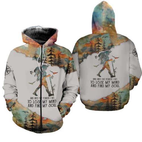 Hippie Camping 3D All Over Zip Hoodie