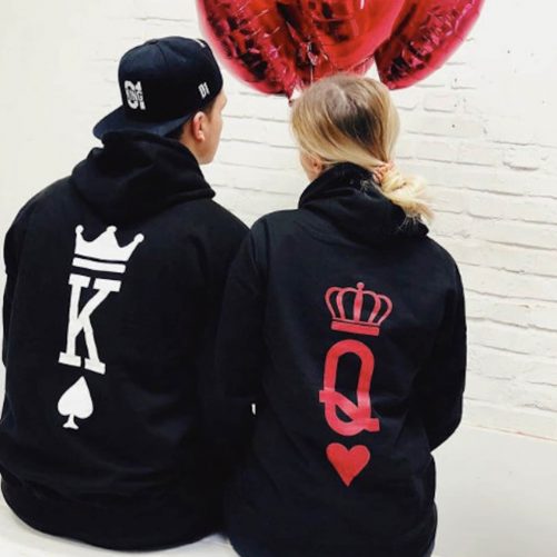 King Queen Matching Couple Hoodie