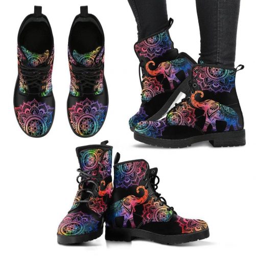 Mandala Elephant Womens Combat boots 1