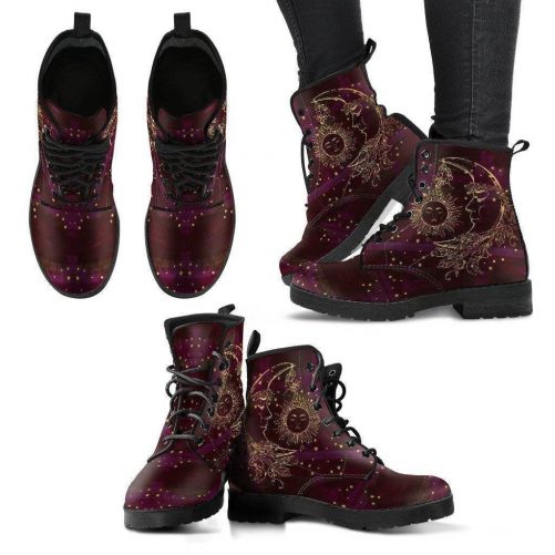 Sun and moon nebula Lace up Boots 1