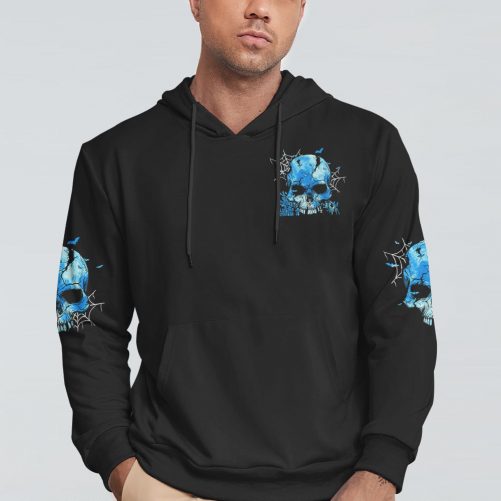 CAUTION SKULL HALLOWEEN COUPLE ALL OVER PRINT back