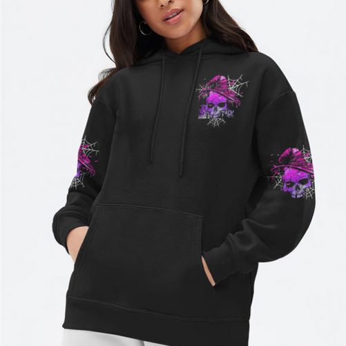 CAUTION SKULL HALLOWEEN COUPLE ALL OVER PRINT women