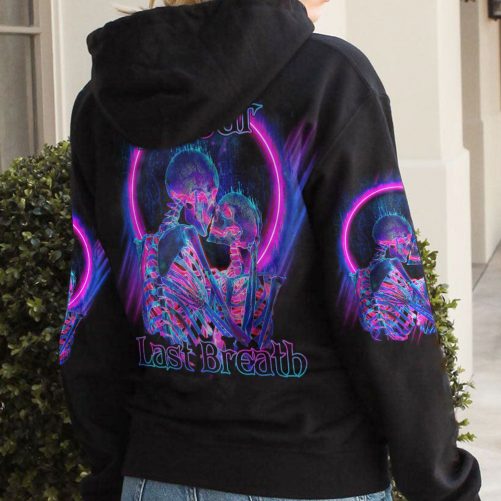FIRST KISS LAST BREATH SKULL NEON COUPLE ALL OVER PRINT women back