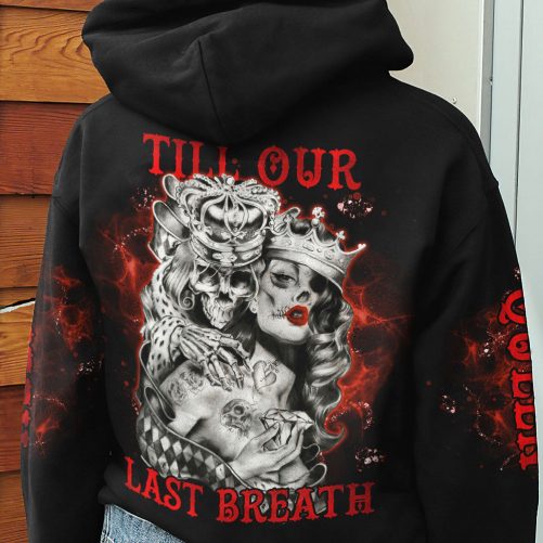 FROM OUR FIRST KISS KING QUEEN COUPLE SKULL ALL OVER PRINT women back