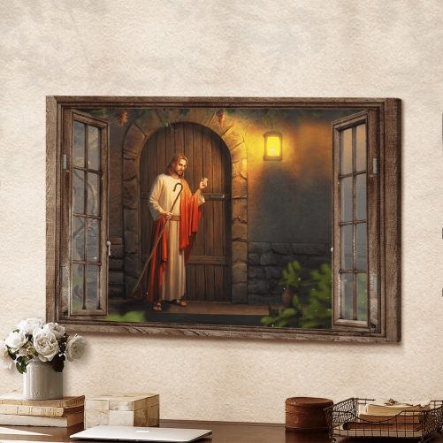 Jesus Knocks On The Door canvas