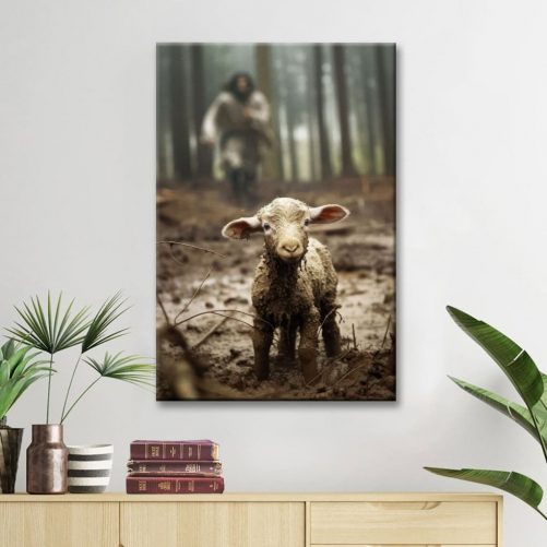 Jesus Lamb of God Jesus Running After Lamb Canvas