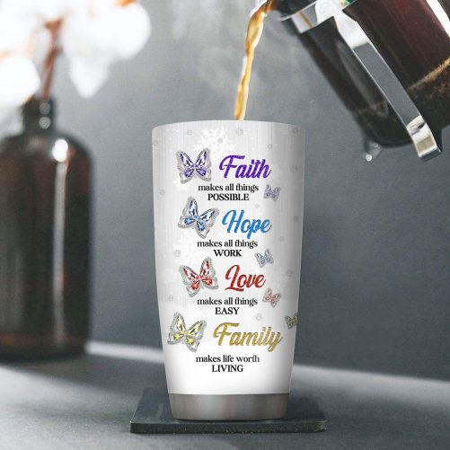 Lovely Personalized Cross Stainless Steel Tumbler 1