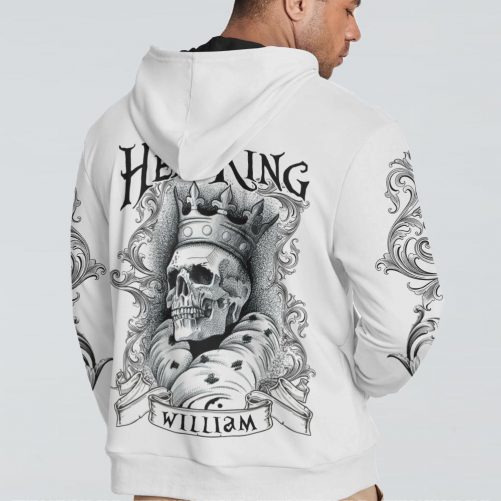 PERSONALIZED KING QUEEN SKULL COUPLE ALL OVER PRINT back
