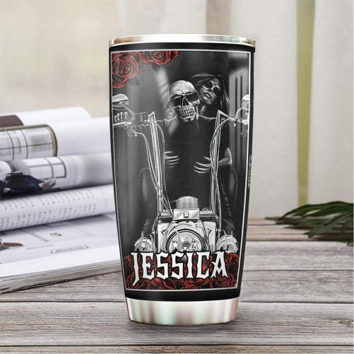 Personalized Rose Skull Couple 1 1
