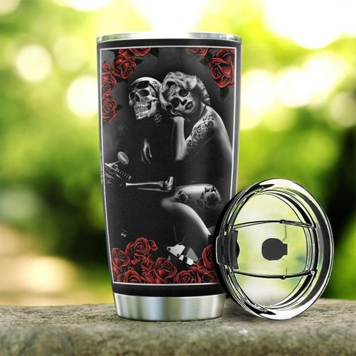 Personalized Rose Skull Couple 2 1