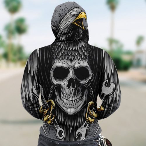 Skull 3D Zip Hoodie Eagle skull 1