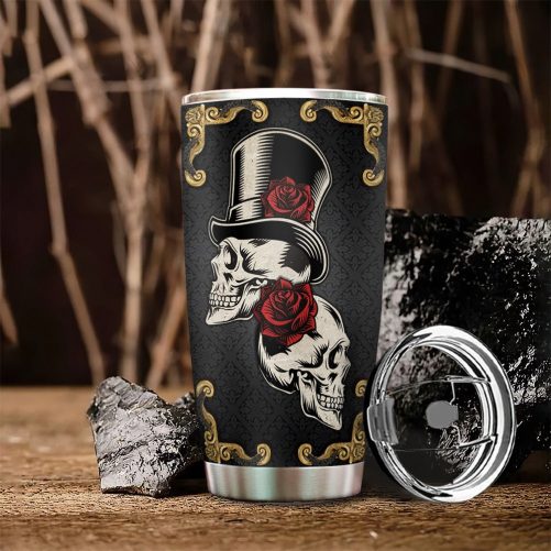 Skull Couple Stainless Steel Tumbler 1 1