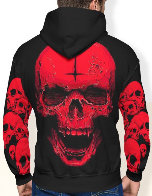 Skull Hoodie Red 1