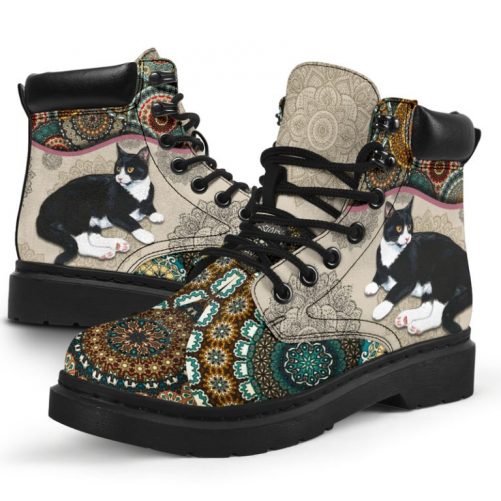 Tuxedo Cat Vintage Mandala 2