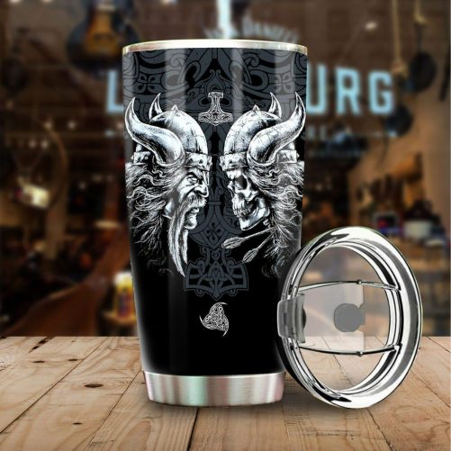 Viking Man Skull Style 3D Tumbler 1