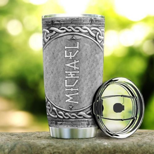 Viking Skull Silver Style 3D Tumbler 2