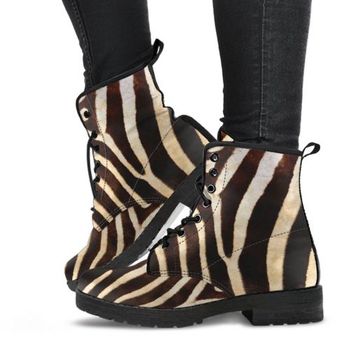 Zebra Vegan Leather Boots 2