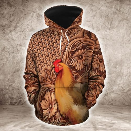 Chicken Couple Floral Vintage 3D Printed Sublimation 2