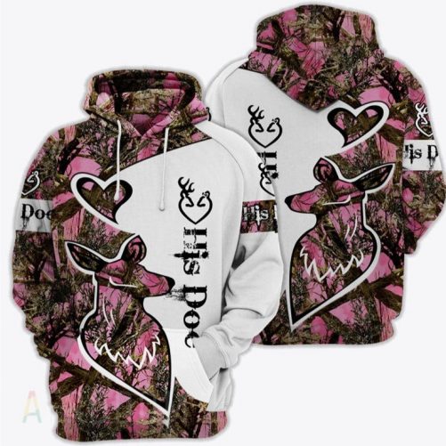 Custom Name Deer Hunting Couple Hoodie 2