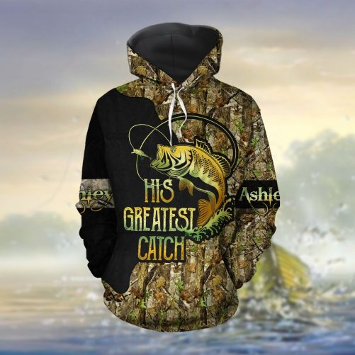 Fishing Her Fisherman His Greatest Catch Custom Name All Over 1