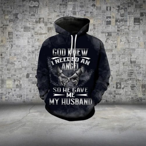 God Gave Me My Angel Husband Wife Couple Hoodie 2