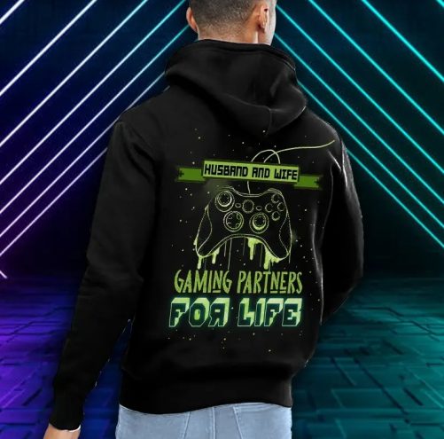 Husband And Wife Gaming Partners For Life Hoodie 1
