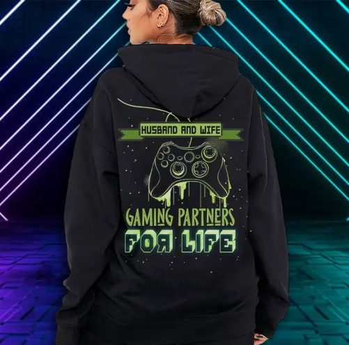 Husband And Wife Gaming Partners For Life Hoodie 2