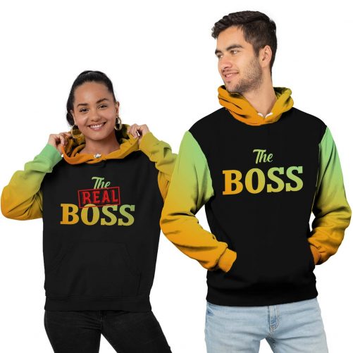 Matching 3D All Over Print Hoodie The Boss The Real Boss 2 1