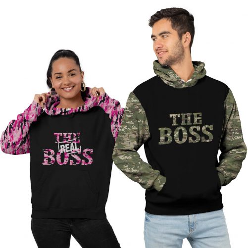 Matching 3D All Over Print Hoodie The Boss The Real Boss 2 2