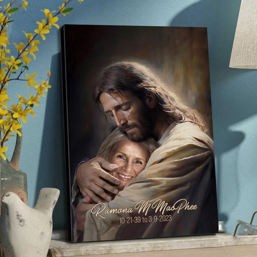 Personalized Christian Canvas Safe In The Arms Of Jesus