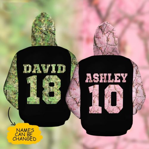 Personalized Clyde Bonnie Hoodie Custom Hunting Camo Couple 1