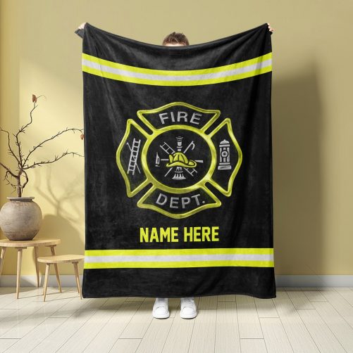 Personalized Firefighter Blanket Firefighter Uniform 1