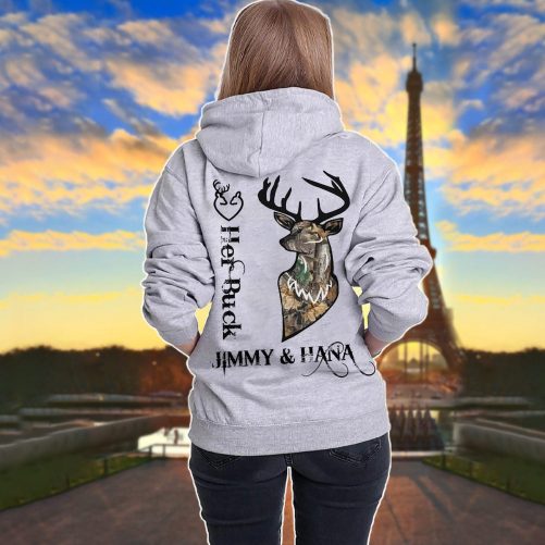Personalized Her Buck His Doe Hoodie 2