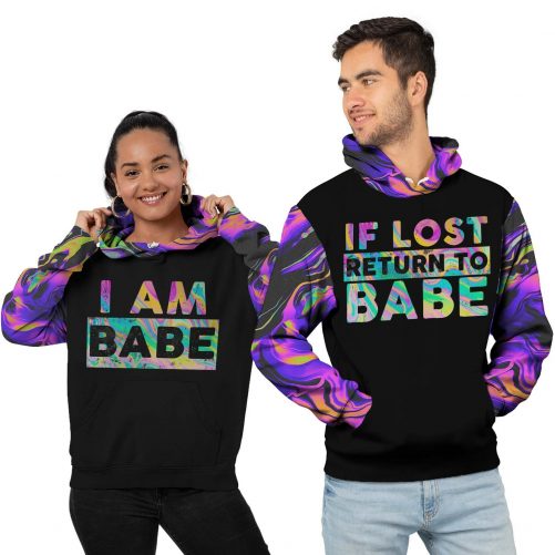 Personalized If Lost Return To Babe Matching Couple Hoodie 1