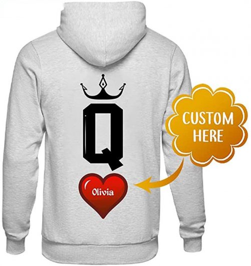 Personalized King Queen Hoodie Custom Crown Couple Hoodie 1