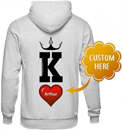 Personalized King Queen Hoodie Custom Crown Couple Hoodie 2