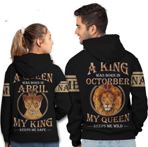 Personalized My King Keeps Me Safe My Queen Keeps Me Wild Hoodie 1