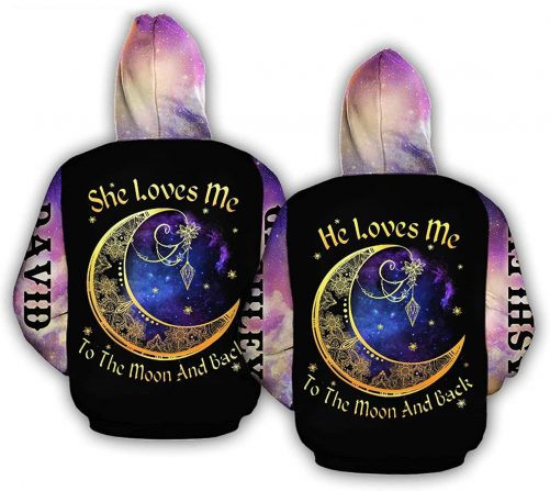 Personalized She Loves Me To The Moon And Back Hoodie 1
