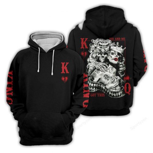 Skull Couple King Queen We Got This Hoodie 3D 1